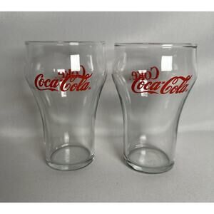 VTG 1950's Coca-Cola Dinner Glass Cups 2 Pair